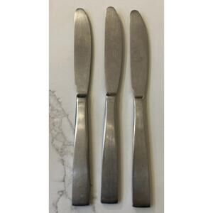 Vintage SOLA CORA Set Of 3 Dinner Knives Stainless Steel Holland Flatware